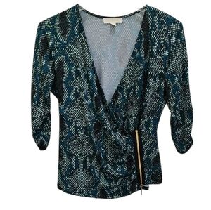 Nicki Minaj Green Snakeskin Design Chic Wrap Top Sz XL